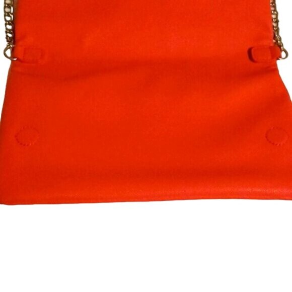 Express Coral Fold Over Purse with Silver Chain‎ Strap/Hardware - Picture 6 of 12